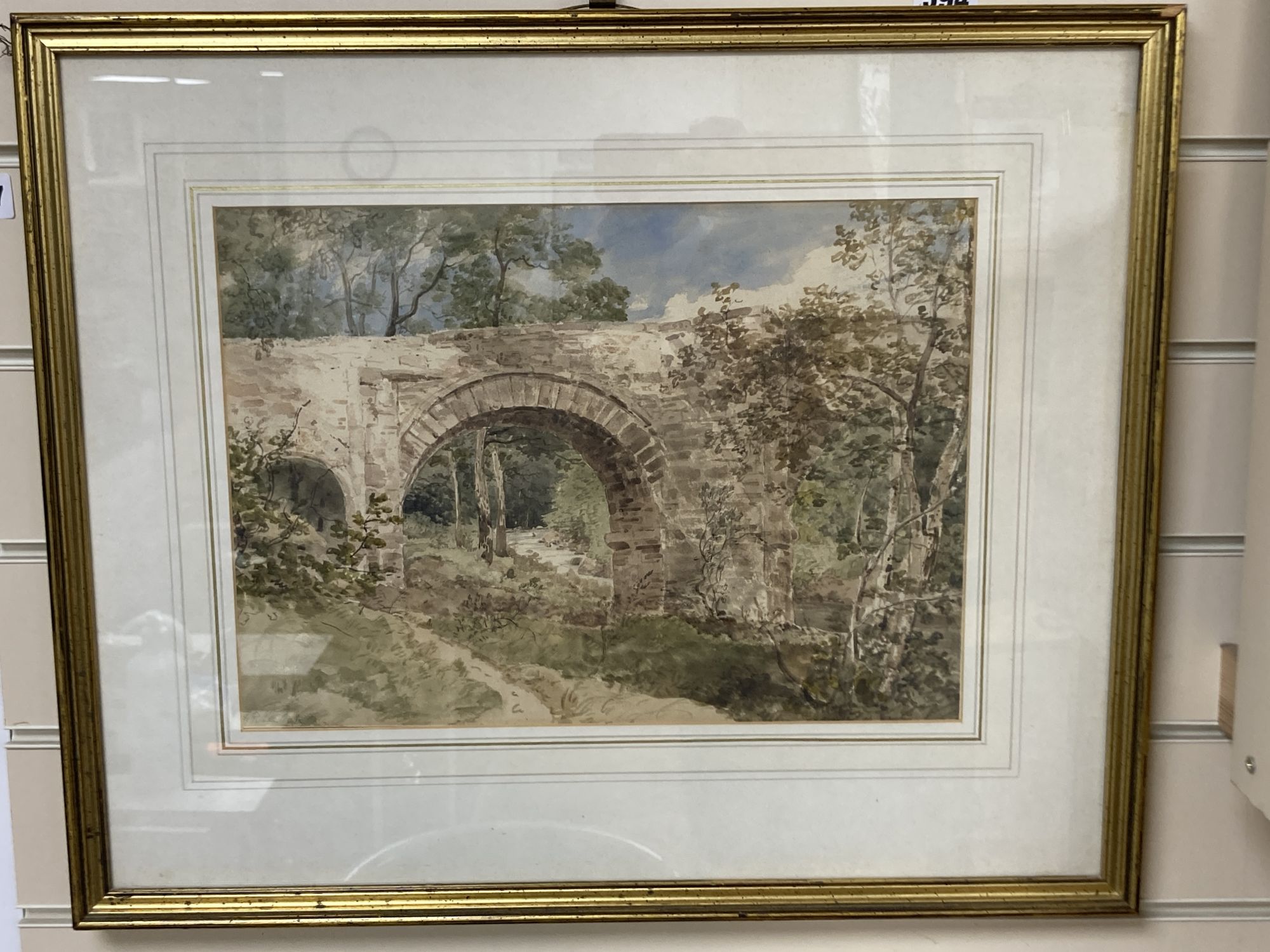 Frederick Richard Lee R.A. (1798-1879), watercolour, Holne Bridge, Devon, signed in pencil, 26 x 37cm